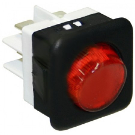 INTERRUTTORE BIPOLARE ROSSO 26x26 MM. / RED BIPOLAR SWITCH 16A 250V - 13822