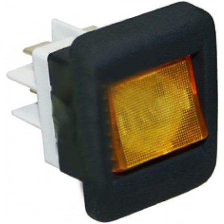 INTERRUTTORE BIPOLARE GIALLO 25x27 MM. / YELLOW BIPOLAR SWITCH 16A 230V - 13829