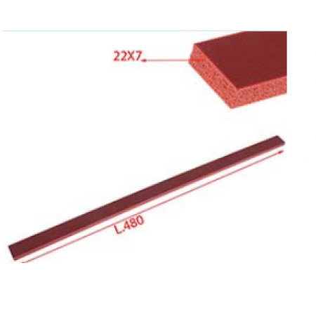 2.002.358-GUARNIZIONE SILICONE ROSSO ESPANSO 22X8X480 ORVED