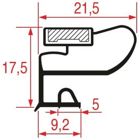 GUARNIZIONE MEZZO BORDO 435x390 mm  - 8446