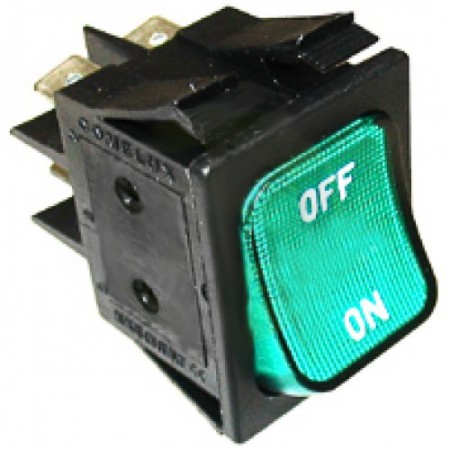 INTERRUTTORE BIPOLARE VERDE 30x22 MM. ON-OFF / GREEN ON/OFF SWITCH 30x22 MM - 3850