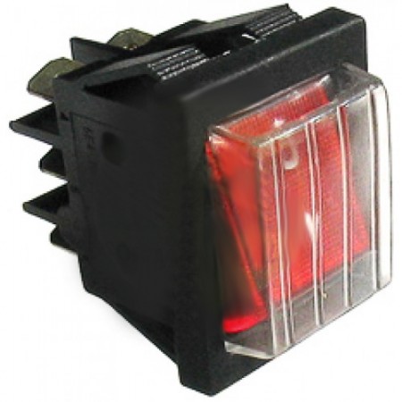 DEVIATORE BIPOLARE ROSSO 30x22 MM. C/PROTEZIONE - 3879