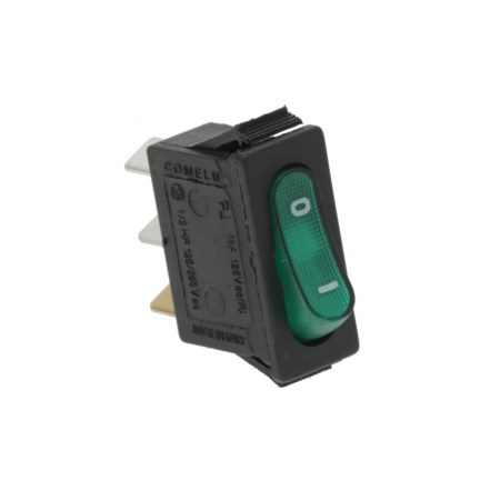 INTERRUTTORE UNIPOLARE VERDE 30x12 MM. / GREEN SWITCH 30X12 MM - 3854