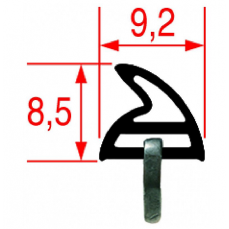 GUARNIZIONE PORTA FORNO NERA 530x330 MM - 4872