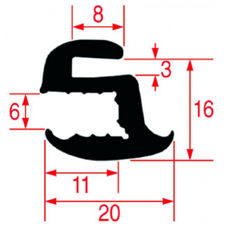 GUARNIZIONE VETRO PORTA FORNO 2000 MM - 16513