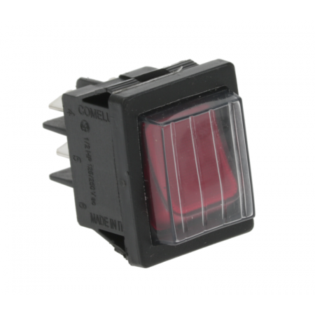 DEVIATORE BIPOLARE ROSSO 30x22 MM. C/PROTEZIONE - 3897