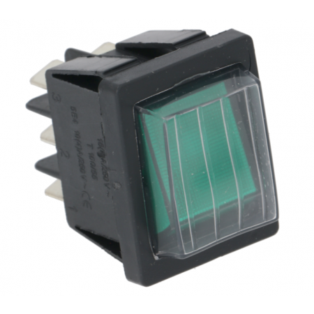 DEVIATORE BIPOLARE VERDE 30x22 MM. C/PROTEZIONE - 3898