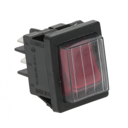 INTERRUTTORE BIPOLARE ROSSO 30x22 MM. C/PROTEZIONE - 3895