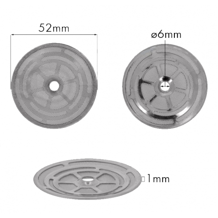 DOCCIA A RETE E RAGGI D.52MM CIANFRINATA - 8C0001 /1081006