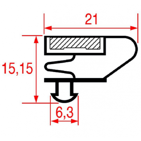 GUARNIZIONE MAGNETICA 665 x 1530 MM. - 8082