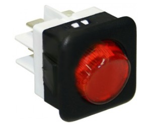INTERRUTTORE BIPOLARE ROSSO 26x26 MM. / RED BIPOLAR SWITCH 16A 250V - 13822