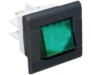 INTERRUTTORE BIPOLARE VERDE 25x27 MM. / GREEN BIPOLAR SWITCH 16A 230V - 13824