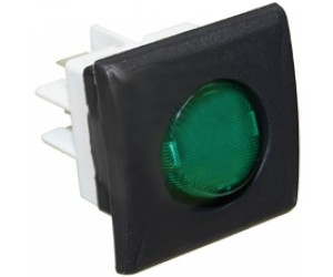 INTERRUTTORE BIPOLARE VERDE 25x27 MM. / GREEN BIPOLAR SWITCH 16A 230V - 13826