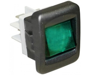 INTERRUTTORE BIPOLARE VERDE 25x27 MM. / GREEN BIPOLAR SWITCH 16A 230V - 13828