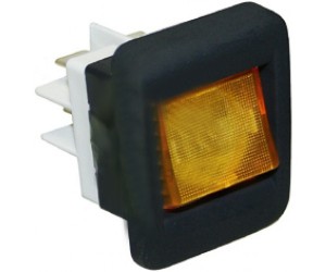 INTERRUTTORE BIPOLARE GIALLO 25x27 MM. / YELLOW BIPOLAR SWITCH 16A 230V - 13829
