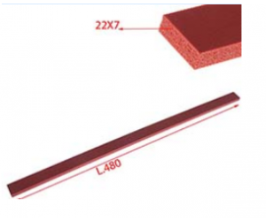 2.002.358-GUARNIZIONE SILICONE ROSSO ESPANSO 22X8X480 ORVED