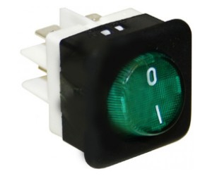 INTERRUTTORE BIPOLARE VERDE 26x26 MM. 0-I - 3874