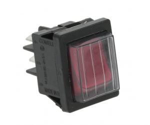 DEVIATORE BIPOLARE ROSSO 30x22 MM. C/PROTEZIONE - 3897
